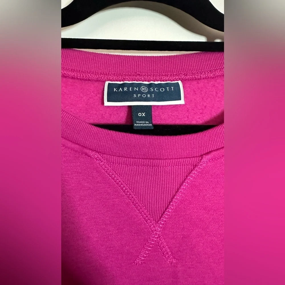 NWT Karen Scott Sport Crewneck Pullover Sweatshirt Size 0X - Picture 3 of 6